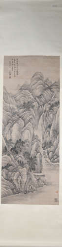 Qing dynasty Wang jian's landscape painting