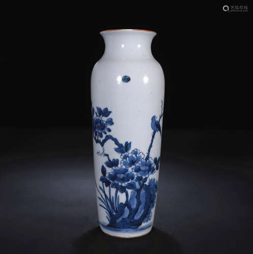 Qing dynasty blue and white bottle