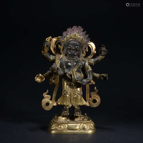 Qing dynasty gilt bronze statue of Simingzhu