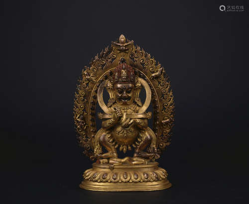 Qing dynasty gilt bronze statue of the Buddha