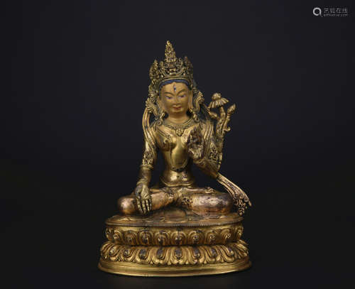 Qing dynasty gilt bronze statue of Drolma