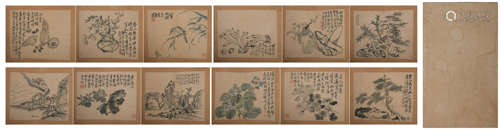 Qing dynasty Li shan's flower and bird ablum of paintings