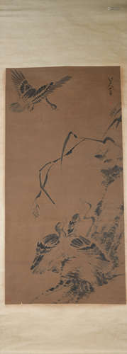 Ming dynasty Zhu da's flower and bird painting