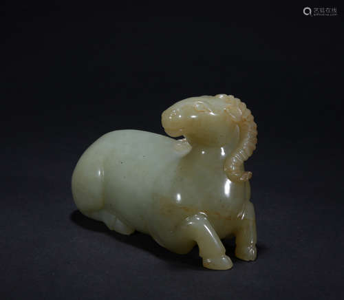 Qing dynasty jade sheep ornament