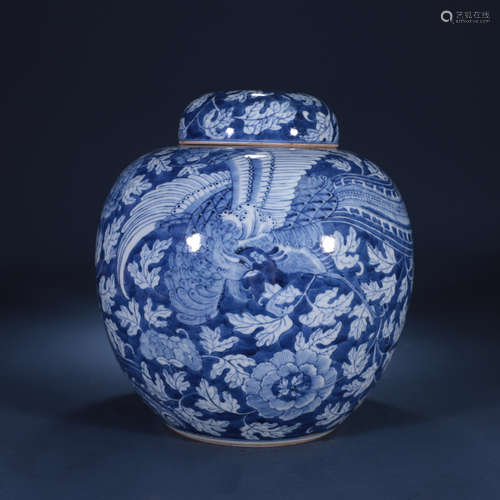 Qing dynasty blue and white jar