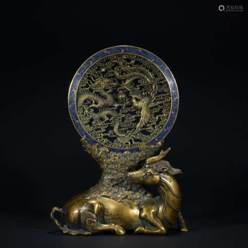 Qing dynasty gilt bronze horses ornament