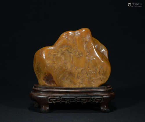 Qing dynasty Shoushan Stone mountain ornament