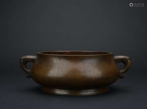 Qing dynasty bronze incense burner