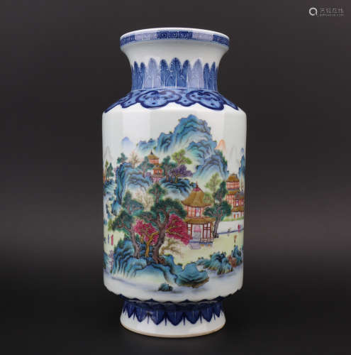 Qing dynasty blue and white bottle