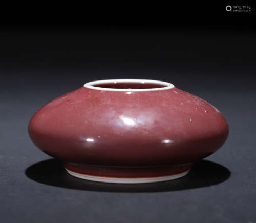 Qing dynasty cowpea red glaze brush washer