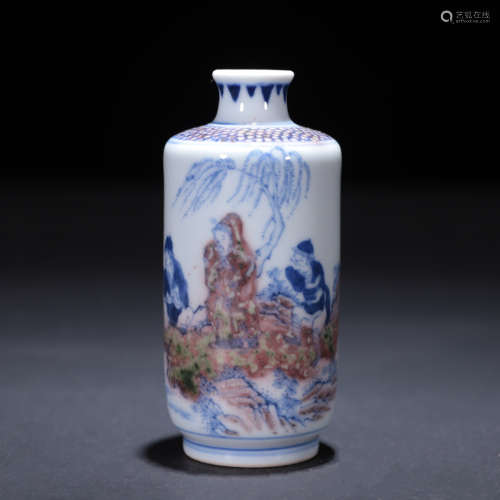 Qing dynasty copper-red-glazed snuff bottle
