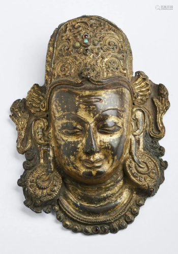 Arte Himalayana A copper embossed Indra head…