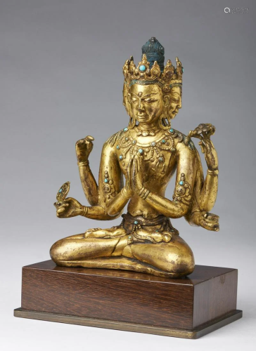 Arte Himalayana A gilded bronze figure of