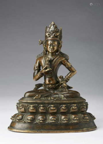 Arte Himalayana A bronze figure of Vajrasattva T…