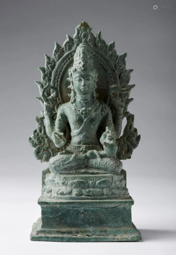 Arte Sud-Est Asiatico A bronze figure of Lord Shiva