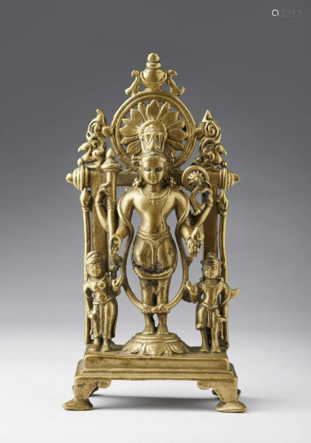 Arte Indiana A brass altar dedicated to Vishnu India,