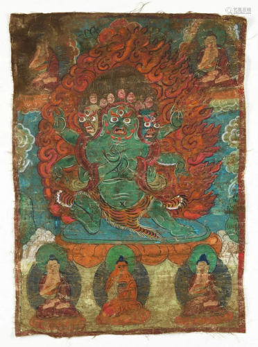Arte Himalayana A thangka depicting a wrathful…