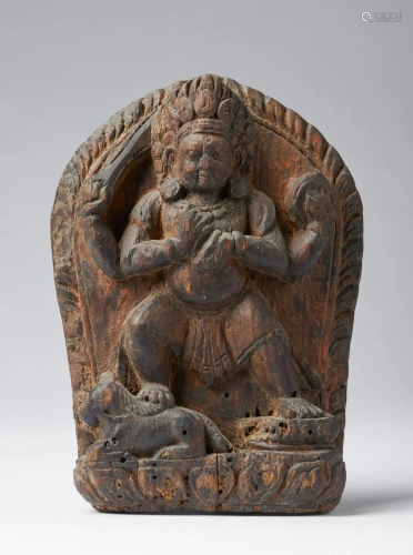 Arte Himalayana A wooden figure of Mahakala …