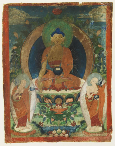 Arte Himalayana A thangka depicting Buddha Ti…