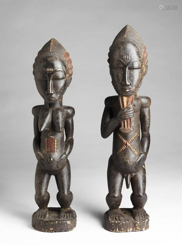 Arte africana Pair of Ere-Ibeji, BaulÃ©Ivory Coast.