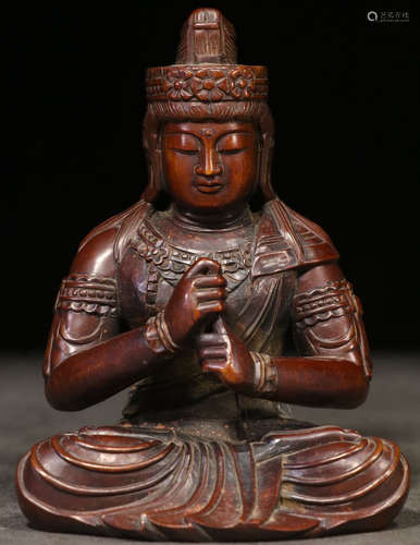 A HUANGYANG WOOD BUDDHA STATUE