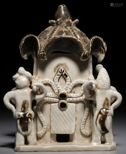 A DING YAO WHITE GLAZE PENDANT CARVED WITH STORY