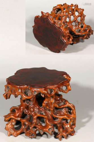 A HUANGYANG WOOD STAND NATURE SHAPED