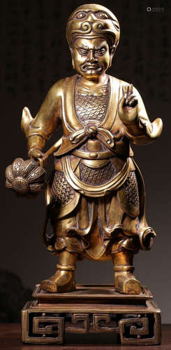 A GILT BRONZE BUDDHA STATUE