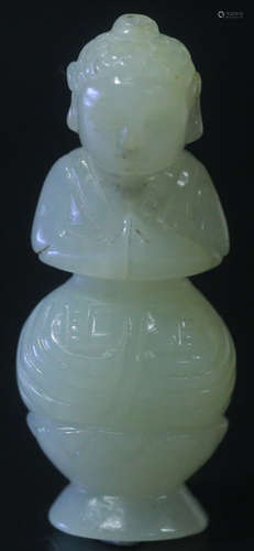 A HETIAN JADE BUDDHA PENDANT