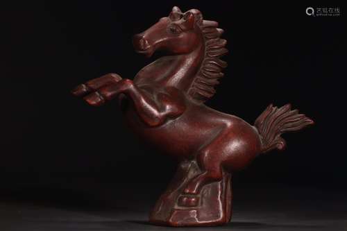 A Chinese Zisha Ornament Of Horse Shaped