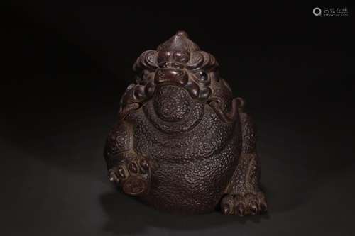 A Chinese Zisha Ornament Of Toad Shaped