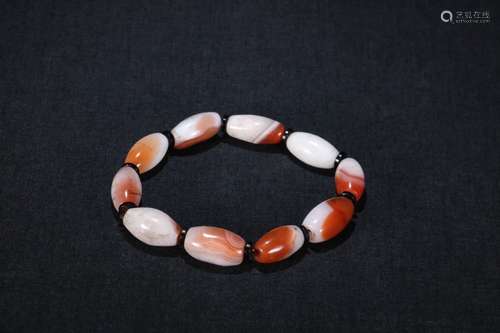 A Chinese Red Agate Bracelet