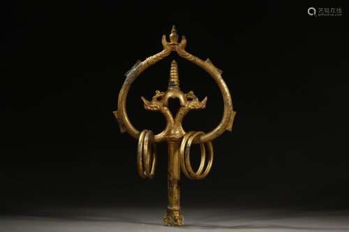 A Chinese Gilt Bronze Ornament