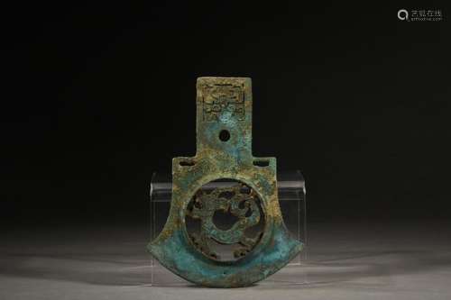 A Chinese Bronze Ware Ornament Of Hatchet Shaped