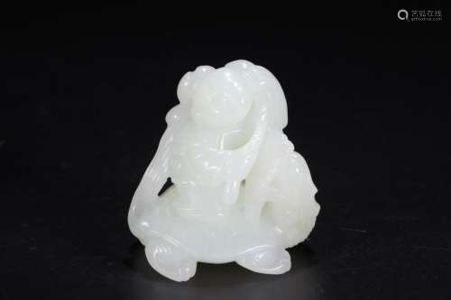 A Chinese Hetian Jade Ornament Of Figure Shaped