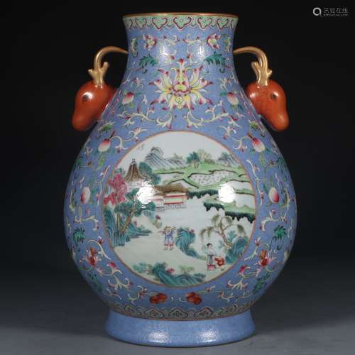 A Chinese Porcelain Famille Rose Zun With Floral Painting