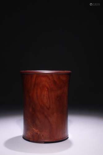 A Chinese Yellow Pear Wood Brush Pot