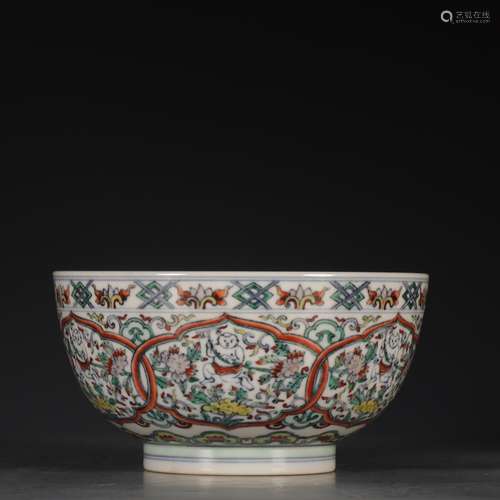 A Chinese Porcelain Doucai Bowl With Figure&Lotus Pattern