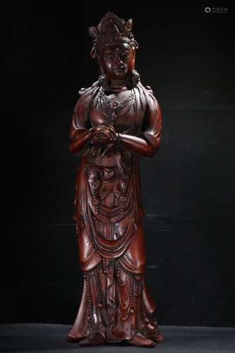 A Chinese Agarwood Guanyin Shaped Statue