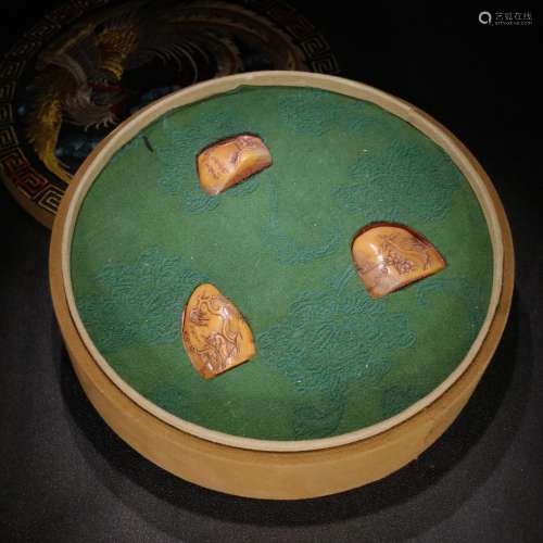 Set Of Chinese Tianhuang Stone Seals Of Story Carving