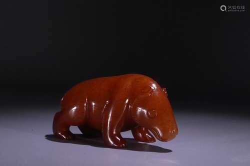 A Chinese Jade Ornament Of Bear Shaped