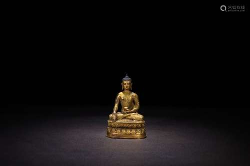 A Chinese Gilt Bronze Gautama Buddha