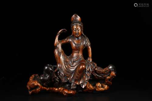 A Chinese Agarwood Guanyin Shaped Statue