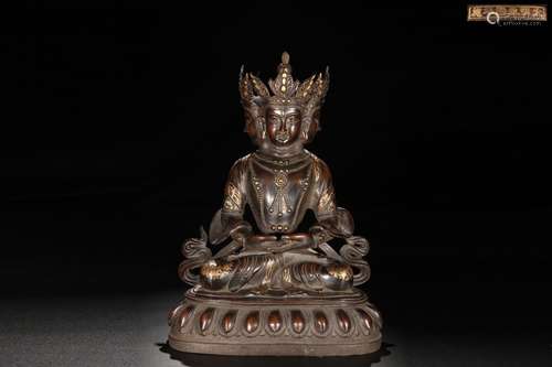 A Chinese Bronze Sitting Buddha