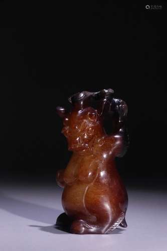 A Chinese Jade Ornament Of Beast Shaped