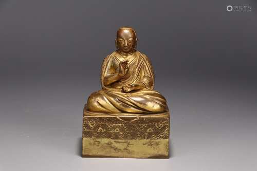 A Chinese Gilt Bronze Sitting Buddha