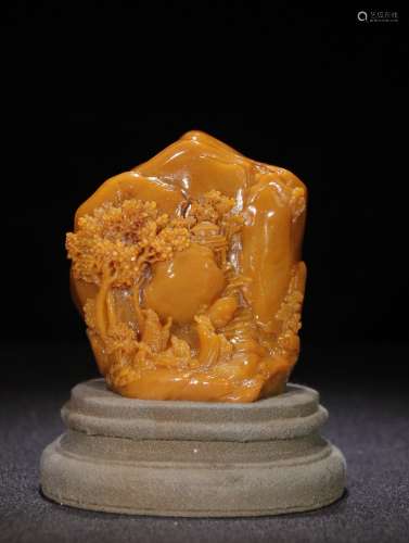 A Chinese Tianhuang Stone Seal Of Story Carving