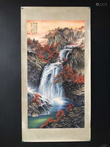 A Chinese Painting Of Landscape, Li Keran Mark