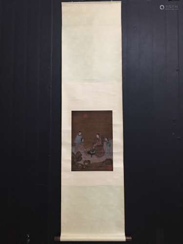 A Chinese Vertical Axis Painting Of Figure, Chen Juzhong Mark