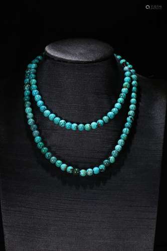 A Chinese Turquoise Stone Necklace